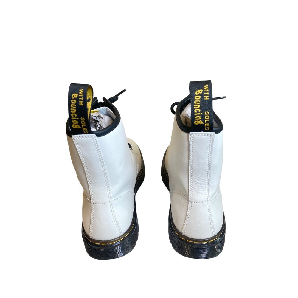 $170 NEW Dr. Doc Martens Women 10 Zavala Lace Up White Leather Combat Boots - Picture 7 of 11